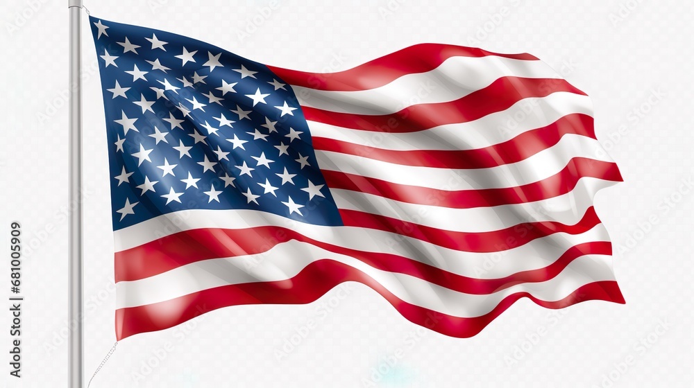 Fototapeta premium Memorial Day. Remember and honor. Vector 2d illustration of America flag, eagle, balloons, star and logo for poster, background or cover