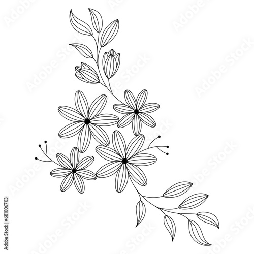 Hand Drawn Line Floral