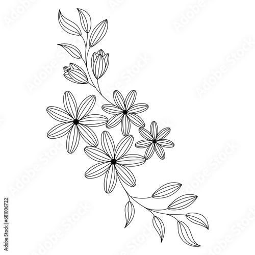 Hand Drawn Line Floral