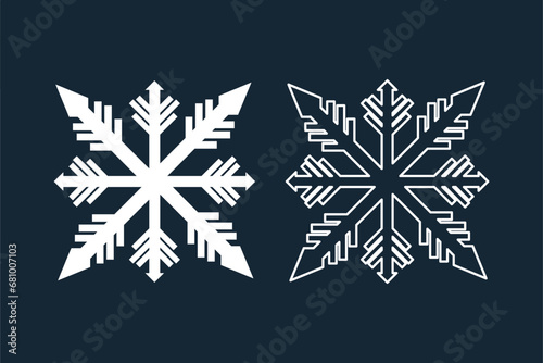 crystal snowflake element isolated icon outline design winter vector illustration