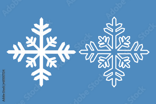 crystal snowflake element isolated icon outline winter vector illustration design photo