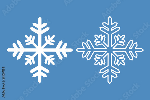 crystal snowflake element isolated icon outline winter vector illustration design