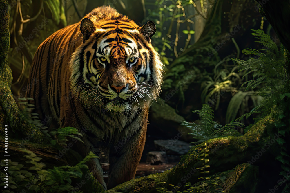 Beautiful tiger in the jungle. Panthera tigris 