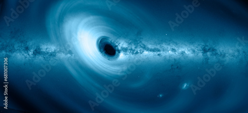 Fototapeta Naklejka Na Ścianę i Meble -  Black hole with galaxy 