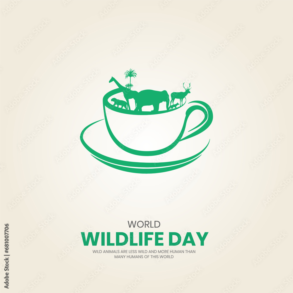 World wildlife day. Wildlife day creative design for social media poster. World wildlife day. Wildlife day creative design for social media poster.