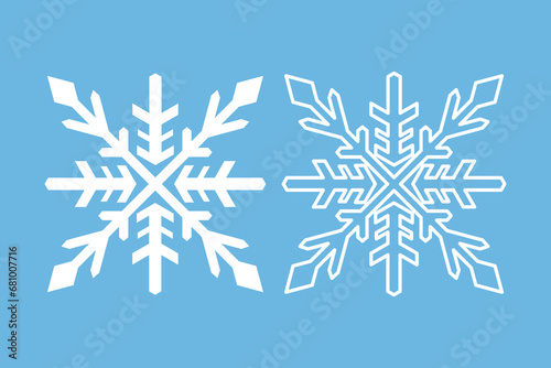 crystal snowflake element isolated icon outline design winter decorative vector illustration