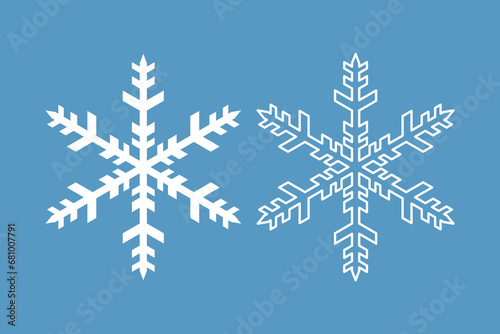 crystal snowflake element isolated icon outline design winter holiday vector illustration