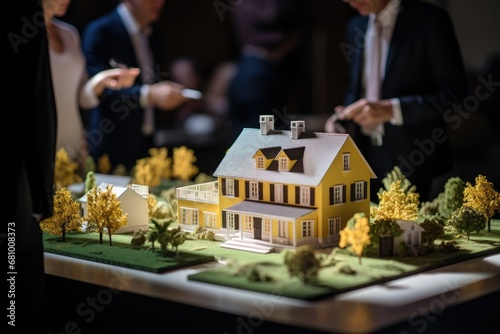 A Miniature House Model on a Tabletop