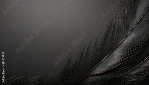 abstract black feather background texture with copy space photo