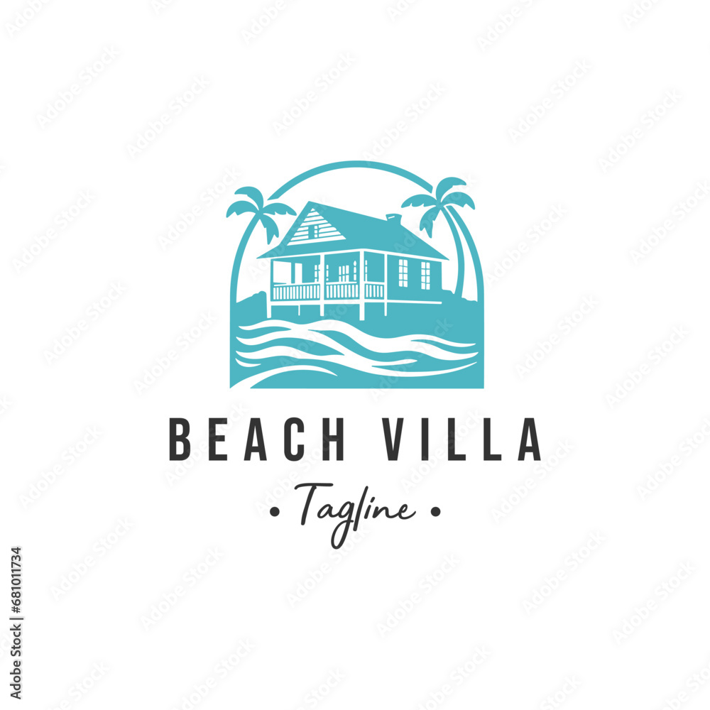 logo tamplate for house, villa, beachside restaurant  