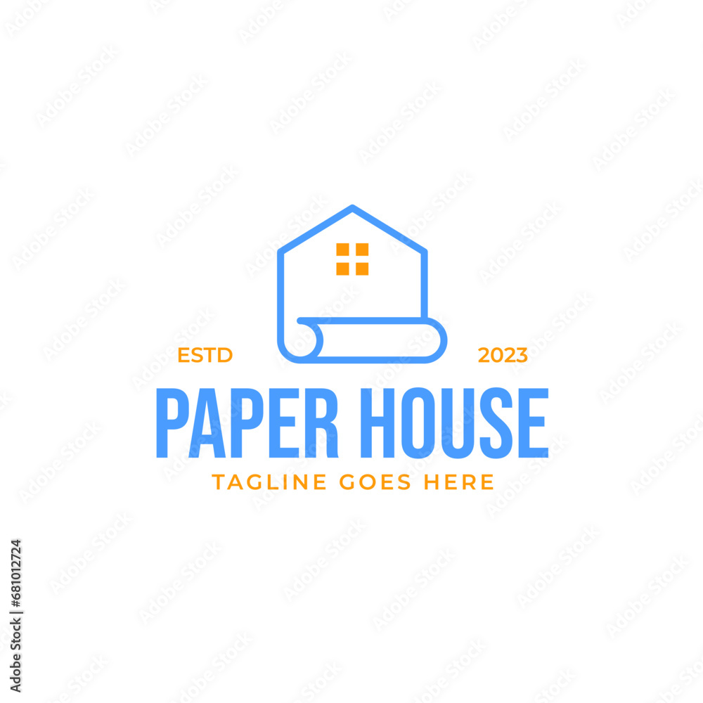 Fototapeta premium Paper House Logo Design Concept Vector Illustration Symbol Icon