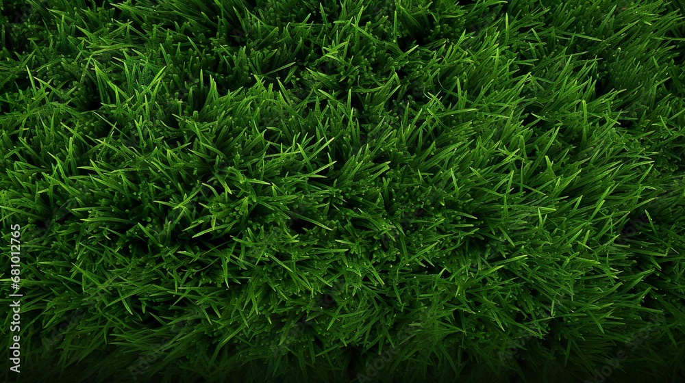 Green grass seamless texture on striped sport field. Astro turf pattern. Carpet or lawn top view. Baseball, soccer, football or golf game. Fake plastic or fresh ground for game play - obrazy, fototapety, plakaty 