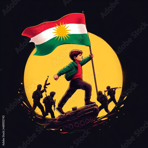 Kurdistan's Symphony: A Flag Unveiled photo