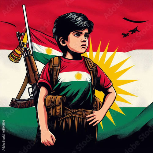 kurdish patriotic cute child photo