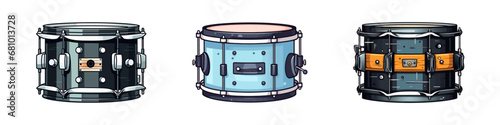 Cartoon drum isolated on a white background. Vector illustration photo