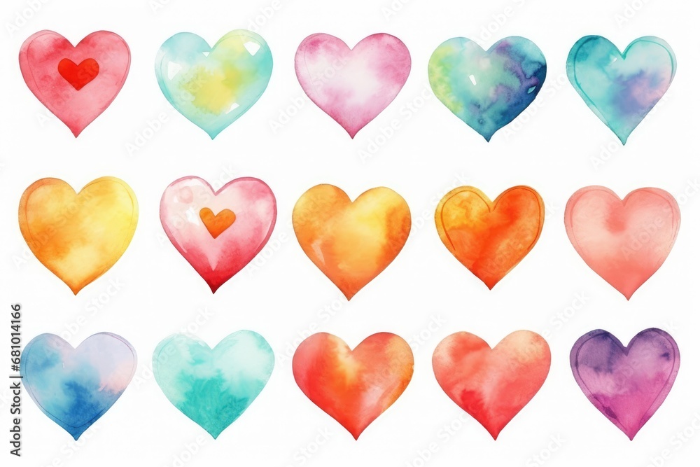 A Rainbow of Love: Colorful Hearts Painted in a Plethora of Hues