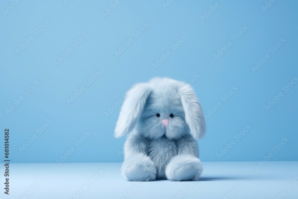 Plush blue rabbit, sad rabbit Plush blue rabbit, sad rabbit