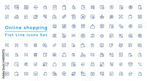 Big Set of Shopping icons. E-commerce icon collection. Online shopping thin line icons