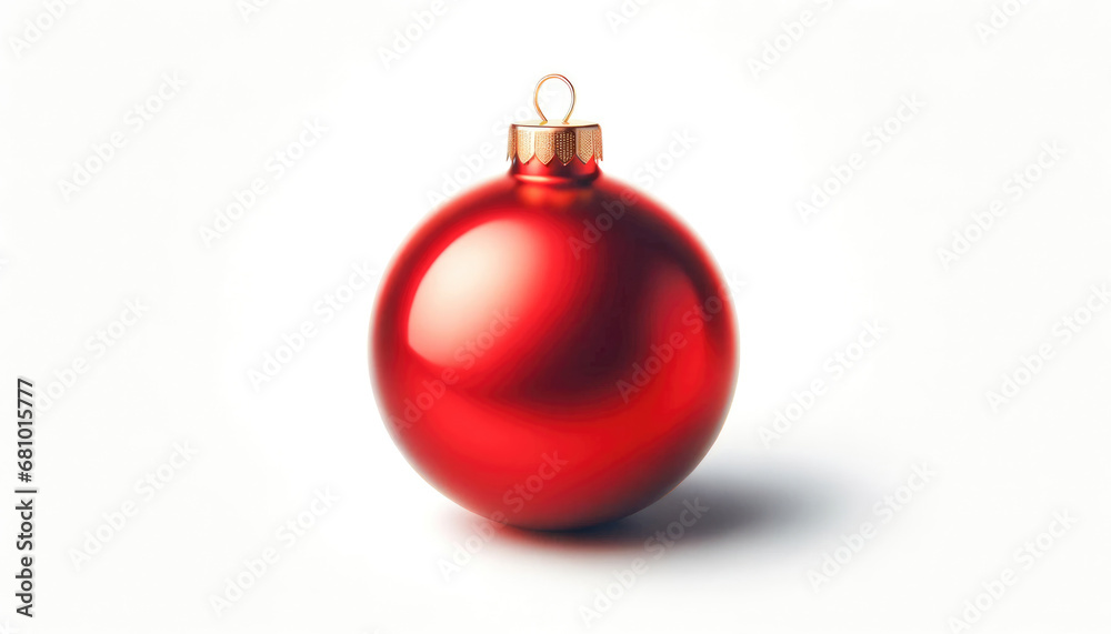 Red christmas ornament on a white background. Generative ai. Red christmas ornament on a white background. Generative ai.
