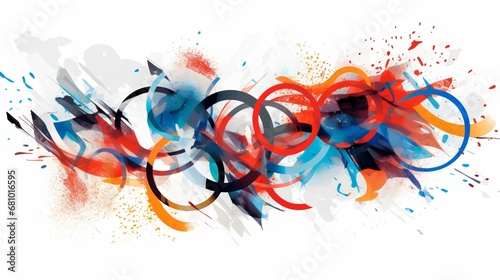 Illustration graphique sur le thème de l'athlétisme et des jeux olympiques, illustration ia générative   photo