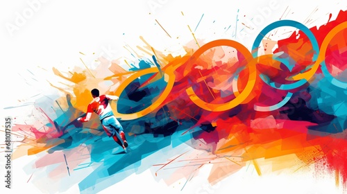 Illustration graphique sur le thème de l'athlétisme et des jeux olympiques, illustration ia générative   photo