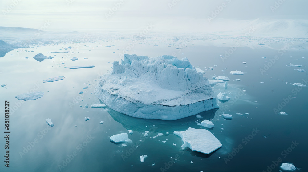 Fototapeta premium melting ice on the water