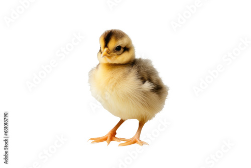 a high quality stock photograph of a single chick isolated on a white background