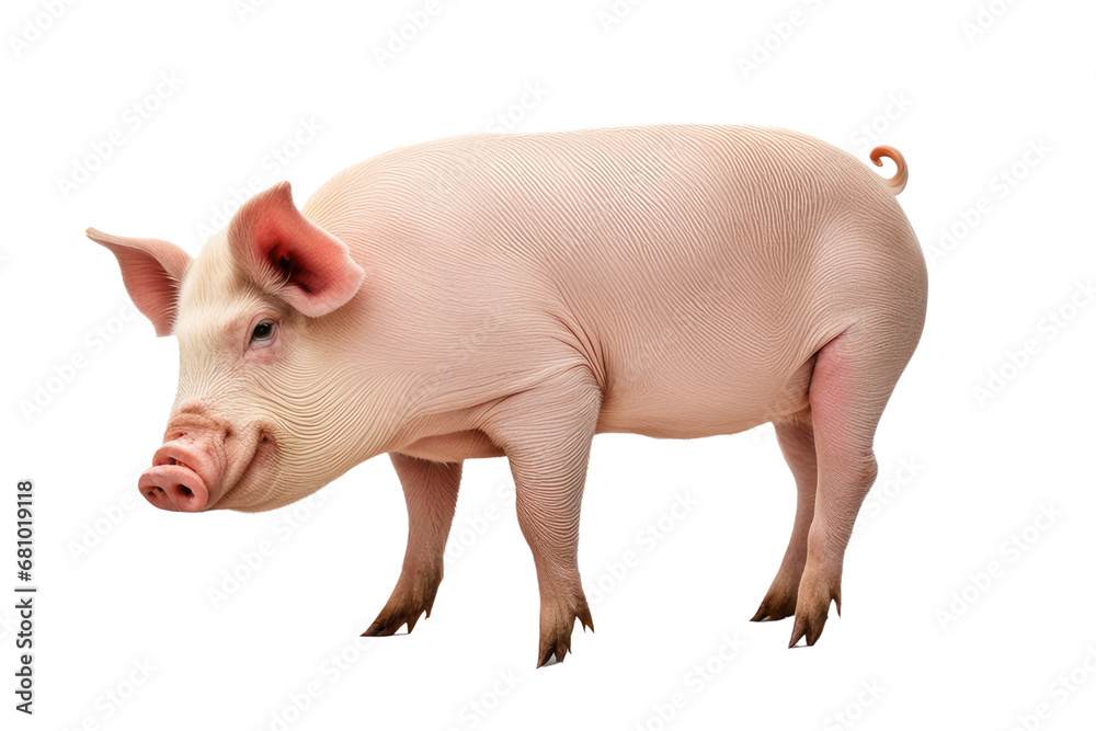 a high quality stock photograph of a single pig full body isolated on a white background a high quality stock photograph of a single pig full body isolated on a white background