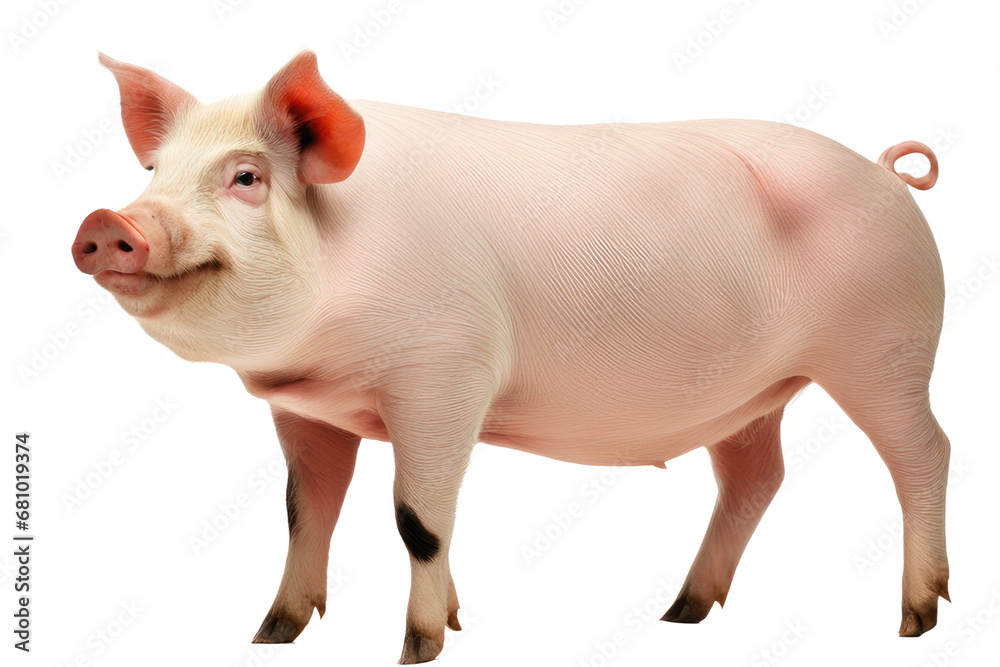 a high quality stock photograph of a single pig full body isolated on a white background a high quality stock photograph of a single pig full body isolated on a white background