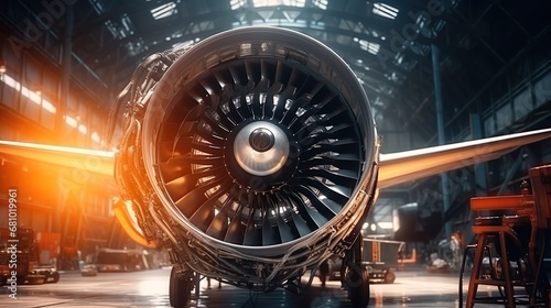 Aircraft engine. Aircraft engine repair and maintenance photo