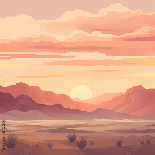 soft hues capturing the colors of a desert sunset