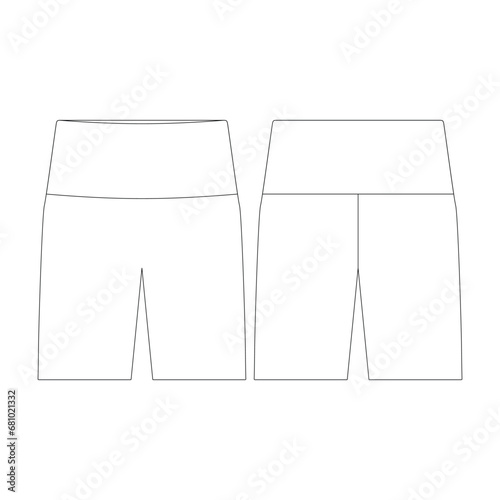 template bike short vector illustration flat design outline clothing collection