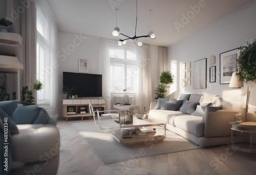 White Apartment panorama 3d © ArtisticLens