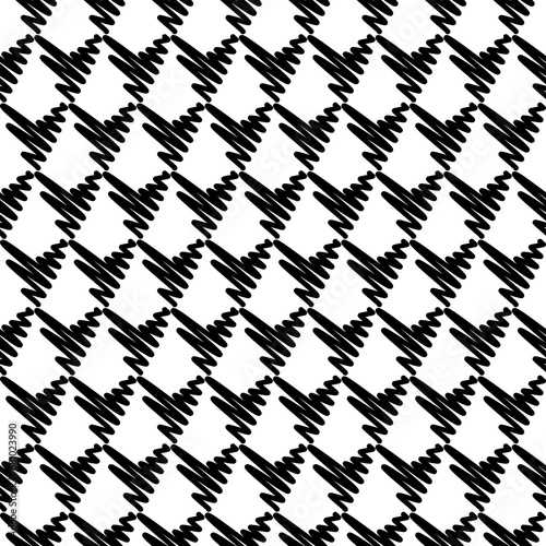 Black and white seamless pattern with hearts