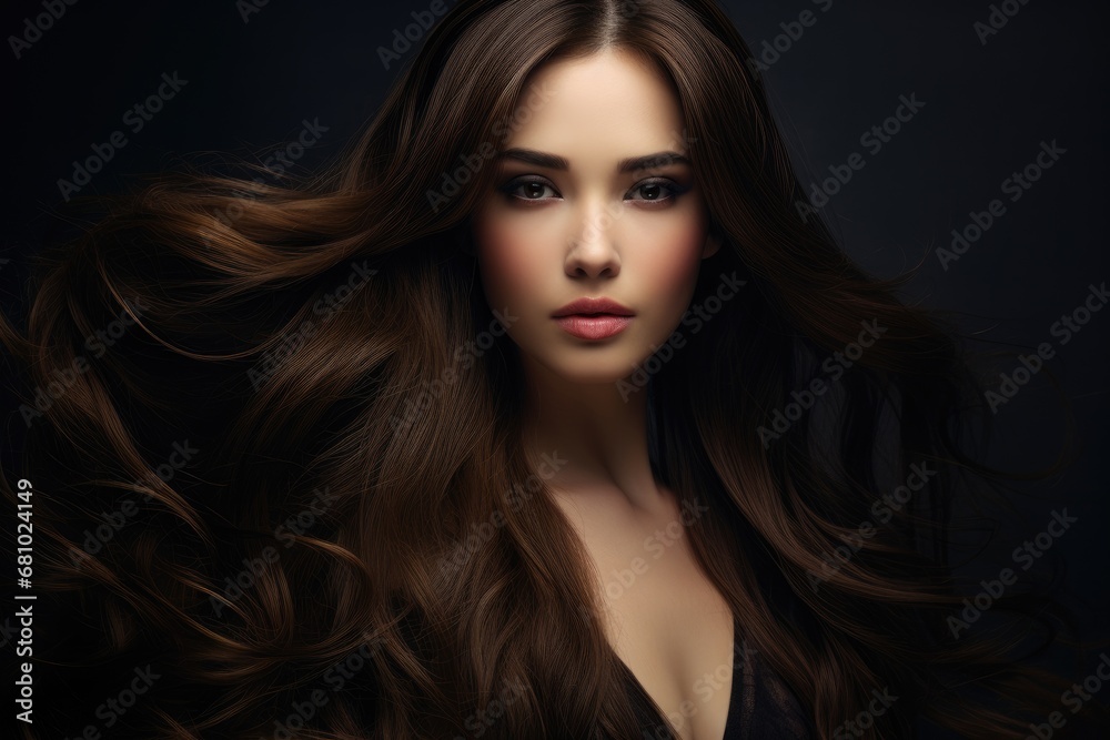 Naklejka premium A Captivating Beauty With Flowing Tresses