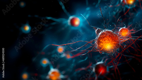 Neurons firing in brain  concept of nerve research in psycho-pharmacology. 