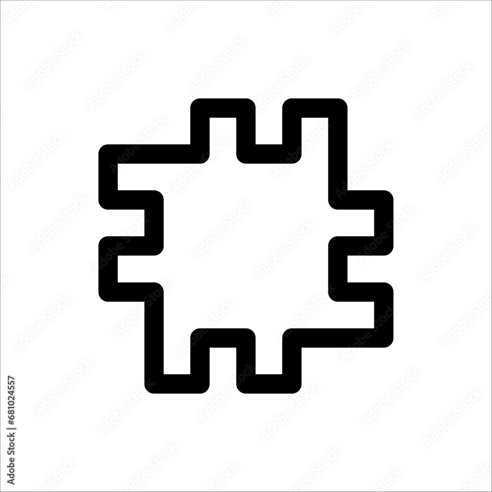 Puzzle icon. Teamwork symbol. Plugins sign. Logo template for website, ui, app. Outline, flat, and colored style. Vector illustration on white background Puzzle icon. Teamwork symbol. Plugins sign. Logo template for website, ui, app. Outline, flat, and colored style. Vector illustration on white background