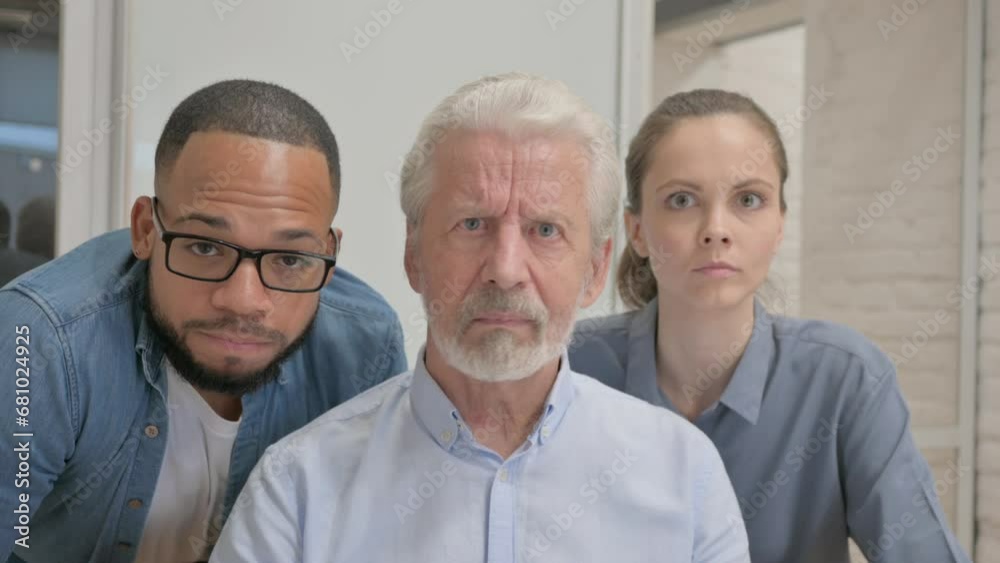 Portrait of Shocked Mixed Race People Reacting to Loss Portrait of Shocked Mixed Race People Reacting to Loss