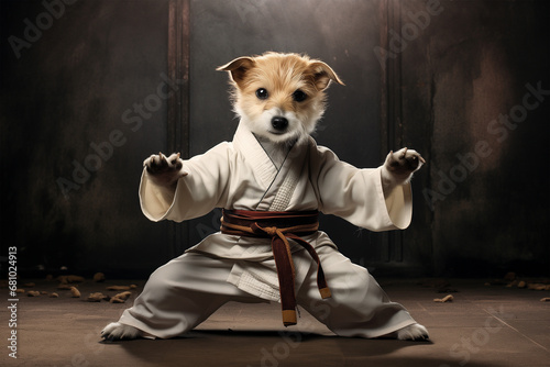 dog practicing martial arts