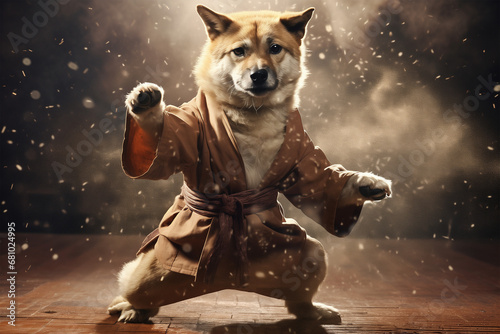 dog practicing martial arts