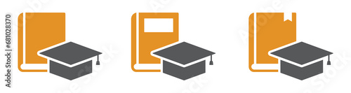 Book and toga graduation icon, vector illustration