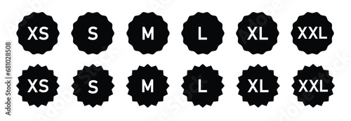 Clothing size label set icon, vector illustration