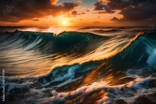 sunset over the ocean © Hafsa