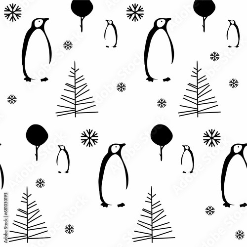 Cute animals winter pattern