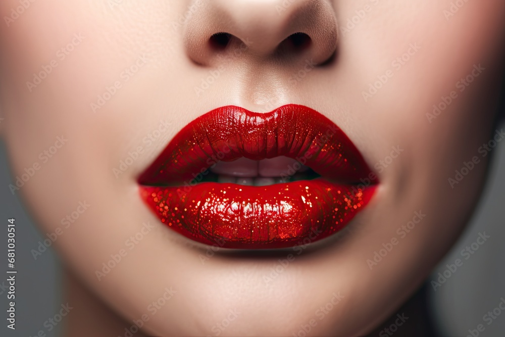Woman Lips Closeup, Red Lipstick Makeup, Beautiful Mouth Make-Up, Model Girl Lip, Lips Macro Woman Lips Closeup, Red Lipstick Makeup, Beautiful Mouth Make-Up, Model Girl Lip, Lips Macro