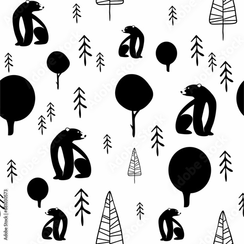 Cute animals winter pattern