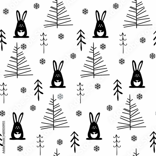 Cute animals winter pattern