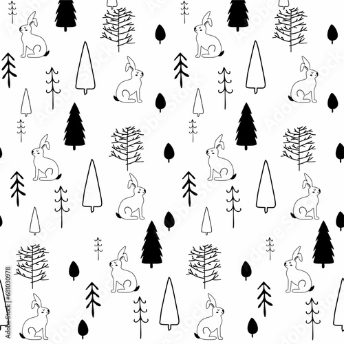 Cute animals winter pattern