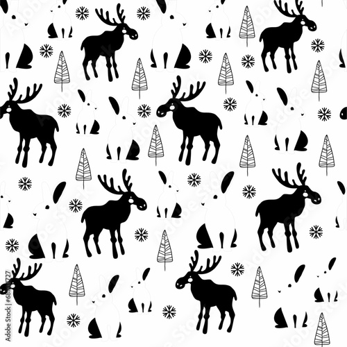 Cute animals winter pattern