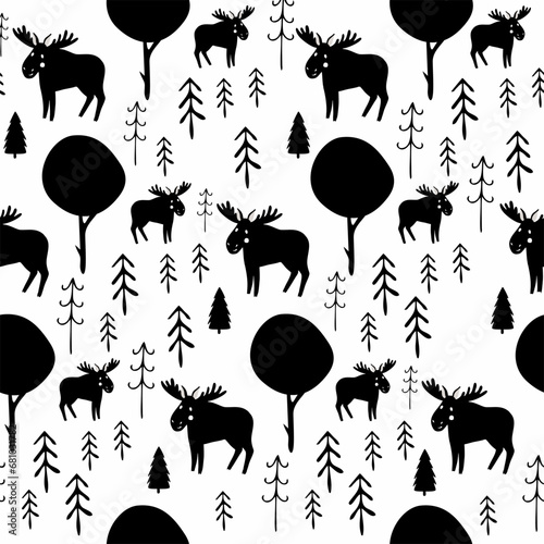 Cute animals winter pattern